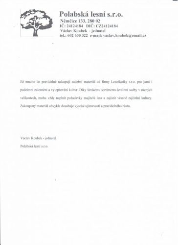 Polabská lesní s.r.o. - obrázek článku